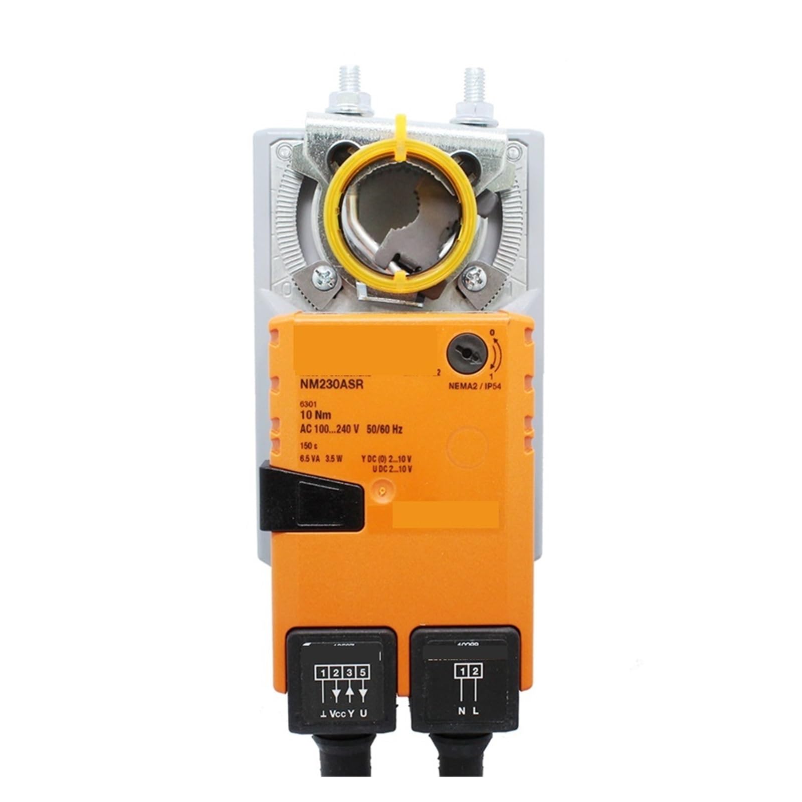 10NM AC100-240V 50/60Hz Modulating Damper Actuator DC 2-10V Control/Feedback IP54 150s 95° for HVAC Ventilation