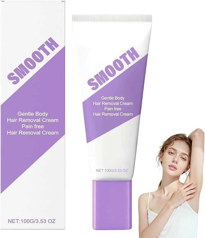 Gentle Body Hair Removal Cream for Women and Men, Moisturizing Depilatory Cream with Aloe And Hyaluronic Acid, Quick and Soothing Body Leg Hair Removal, 3.53 Oz