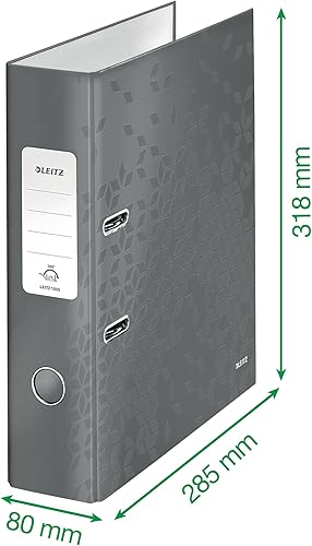 Miniatura 3 de Leitz Archivador de arco de palanca, rosa metálico, A4, 3.150 in de ancho de loma, rango Wow, 10050023