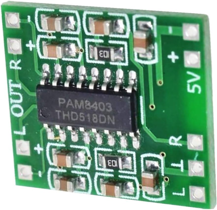 PAM8403 Digital Audio Module Board – 3W+3W Stereo Class-D Mini Amplifier, 5V DC Power, Filterless Design, Low Noise, DIY Electronics Audio Amplifier Module