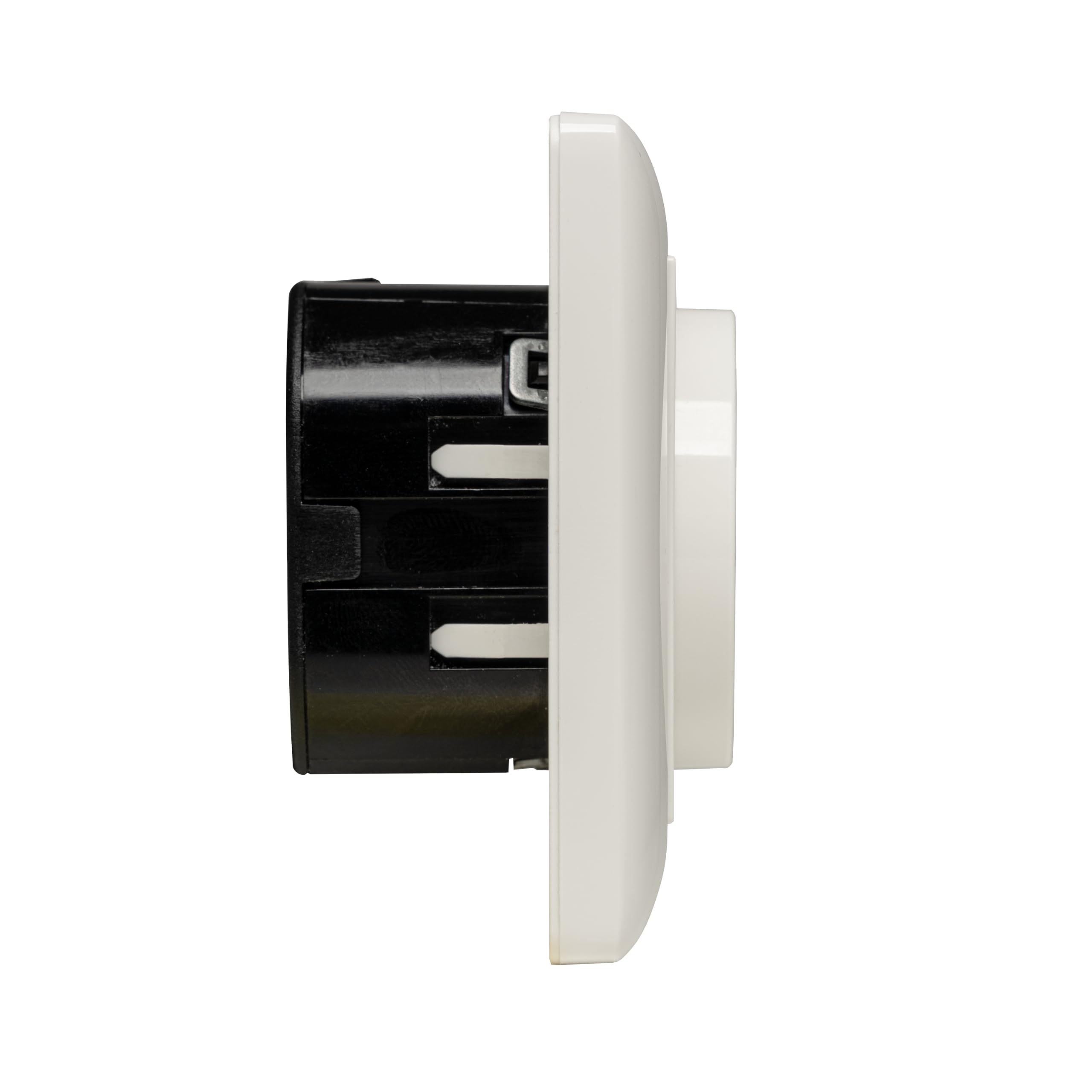 Raumthermostat inkl. GIRA Standard 55 1-Fach Rahmen 021103 reinweiß Glanz für Fußbodenheizung Stellantriebe 230V | Halmburger TRE-5510rg mit zentralem Einstellrad