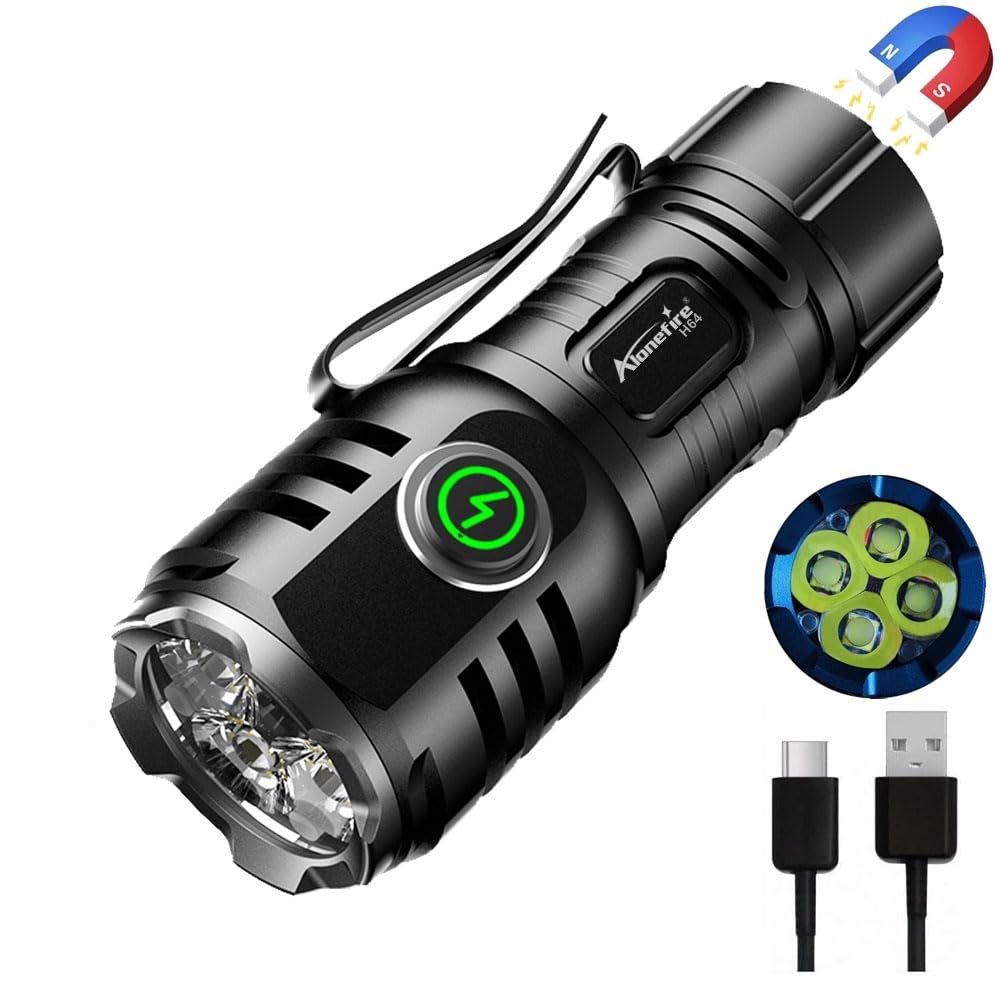 AlonefireH64 Mini LED Flashlight USB Rechargeable