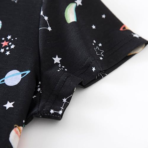 Miniatura 5 de Inadays Camisón de algodón para mujer, ropa de dormir de manga corta, camisón casual con estampado, pijama holgado y cómodo