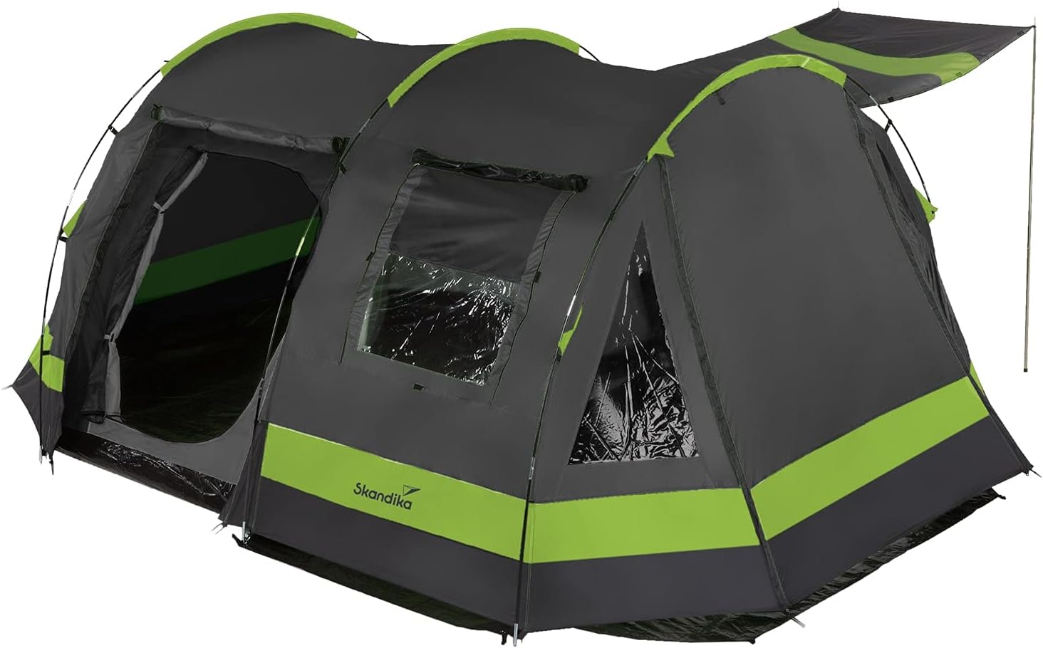 Skandika Kambo Tunnel Family Tent with 3 Entrances, Sun Canopy, 3000 mm Water Column, 4-Person