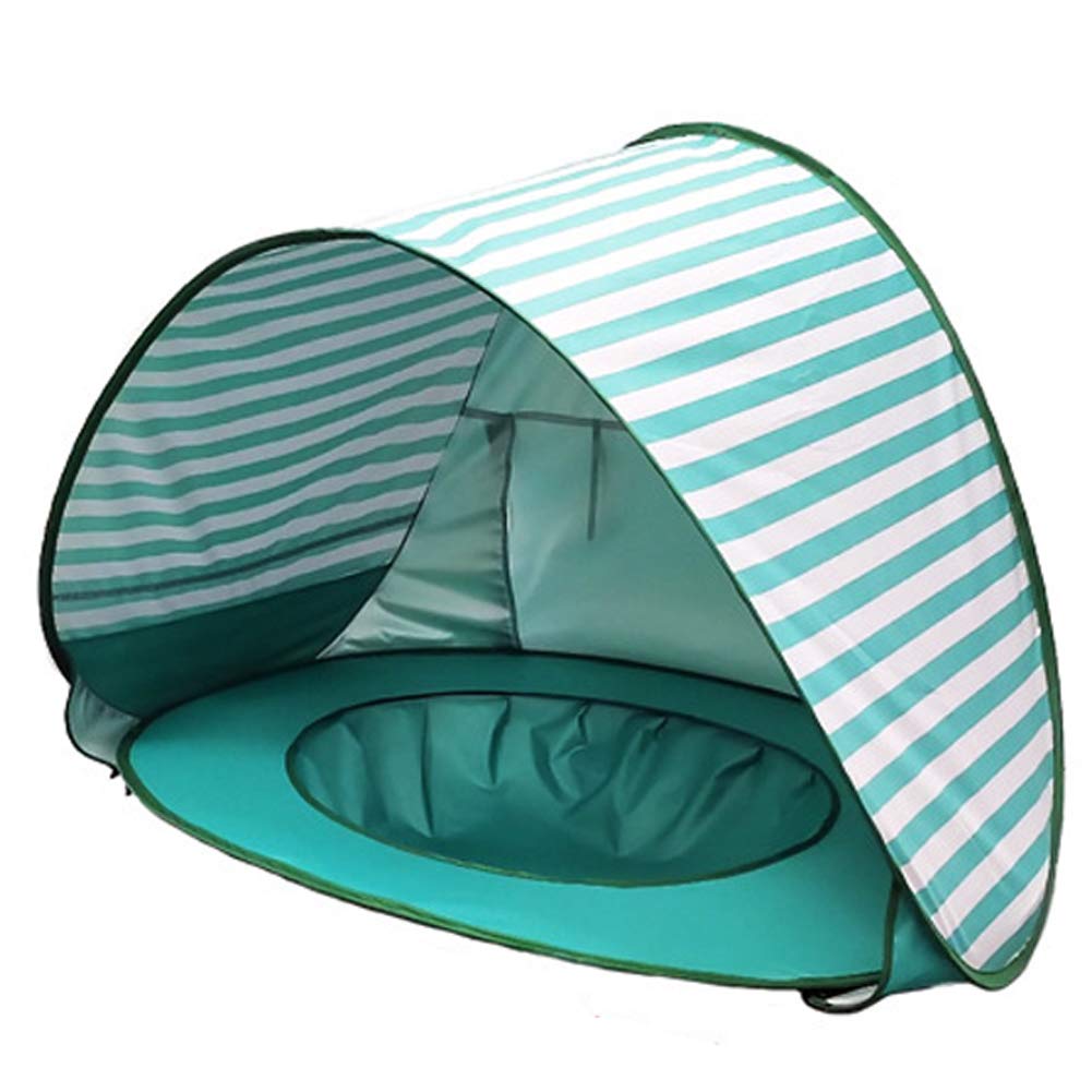 FUVOYA Tienda de campaña Baby Beach, Tienda de bebé Pop-up con Piscina de Playa automática Plegable portátil Tienda de protección Solar Anti UV Muy Adecuado para Vacaciones en la Playa