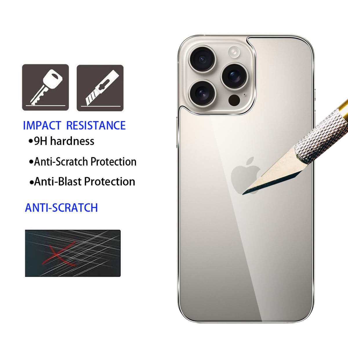 QULLOO Pellicola per iPhone 11 Pro Back Pellicola Protettiva Posteriore Full Coverage Vetro Temperato Anti-graffio Copertina Completa per Apple iPhone 11 Pro - 2 Piezas