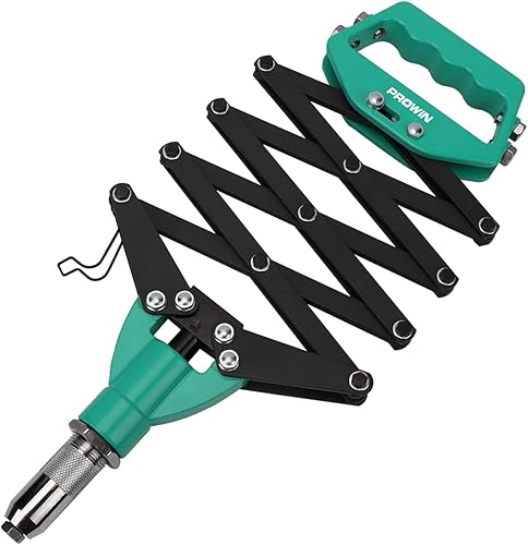 Prowin Pistola de remache 5 en 1 de alta resistencia, remachadora de prensa que ahorra trabajo con pistola de remache PortHardell tipo prensa manual