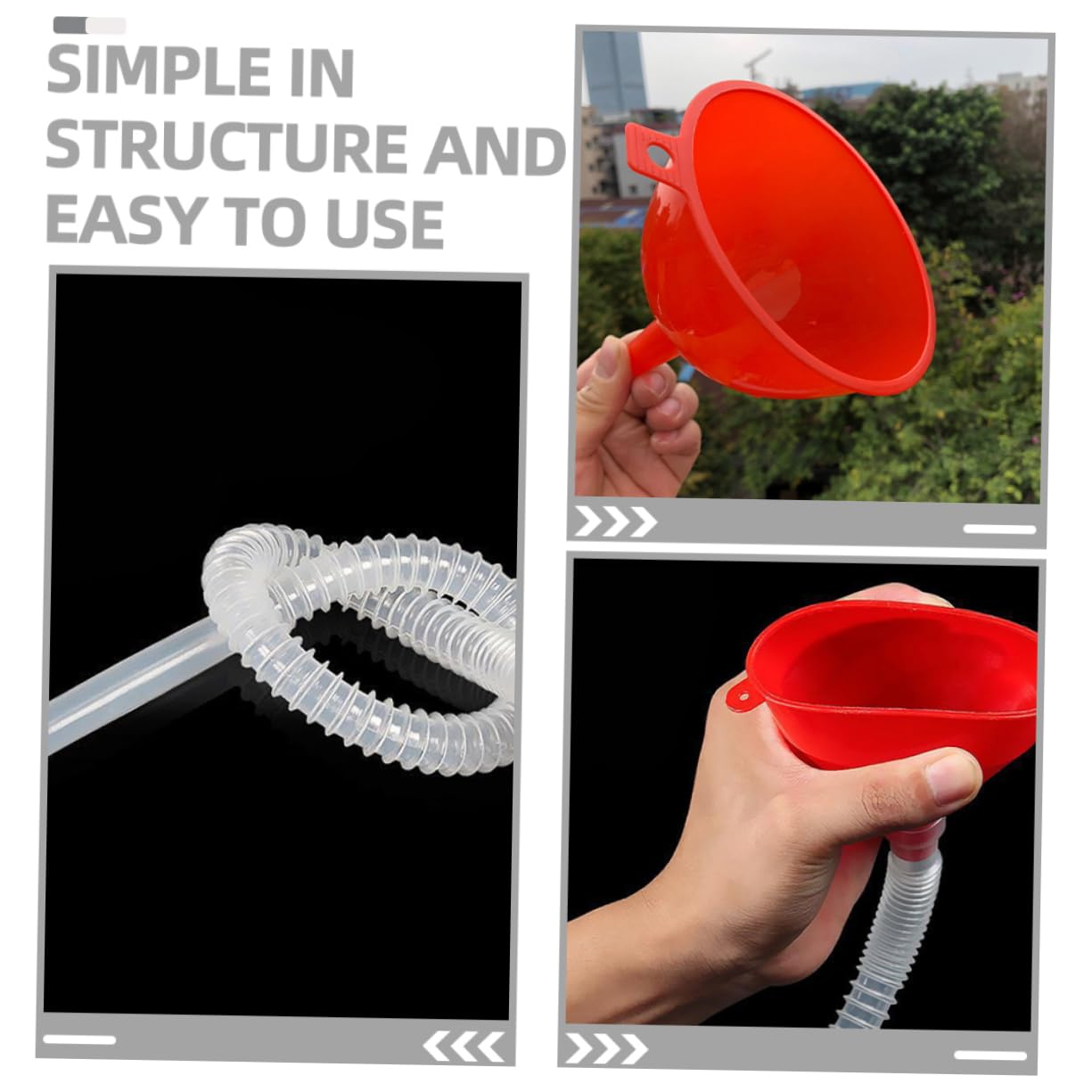 iplusmile 6piezas Embudo Para y Combustible Tubo Flexible Para Motocicletas y Vehículos Para Llenado Rápido Sin Derrames