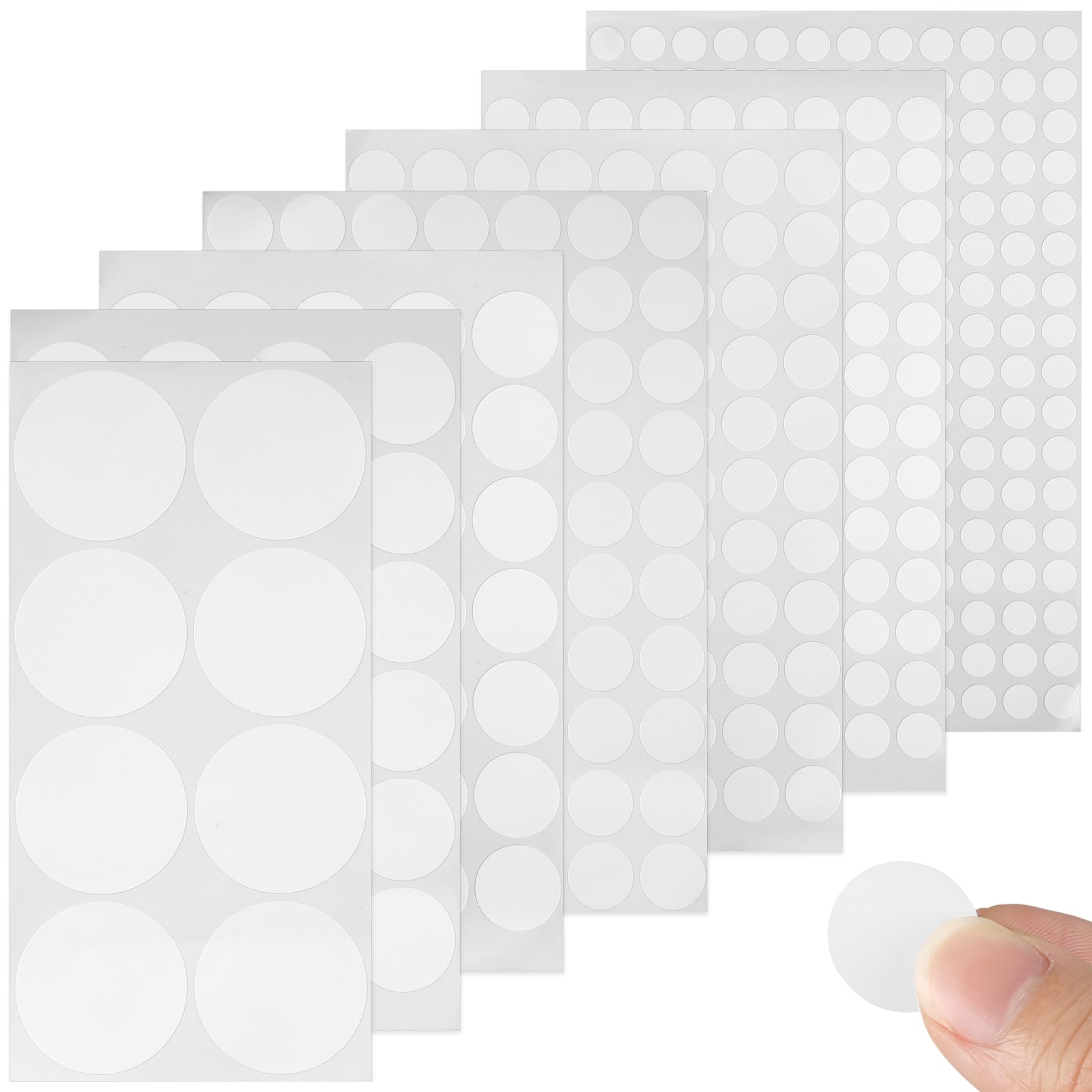 546 sztuk samoprzylepnych osłon na śruby do szafek ściennych, biurka | Ø 10 mm/13 mm/16 mm/19 mm/25 mm/30 mm/50 mm biały PVC wodoszczelny otwór na śrubę samoprzylepne śruby zaślepki naklejki