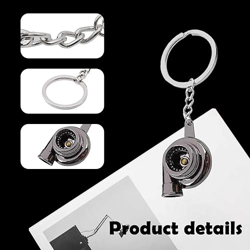 Miniatura 4 de cueclue Paquete de 1 llavero turbo pulido para automóvil, clip creativo para llaves, llavero giratorio de bricolaje, decoración universal para