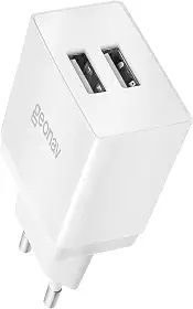 Geonav Carregador de Parede Universal 2.1A, 2 portas USB, 10W, Bivolt, ESACW2, Branco