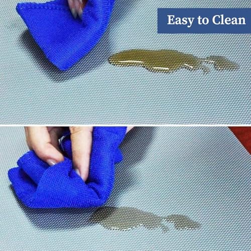 Image of Anti-Slip Kitchen Cabinet Drawer Shelf Mat Liner Sheets for Waterproof Shelf Paper with Modern Pattern EVA Cabinet Mat Easy to Cut- Sheet for Fridge,Shoe Rack,Closet,Cupboard Grey, 45x300 CM