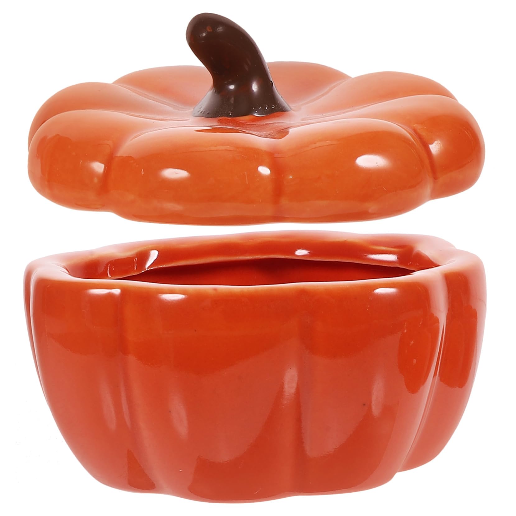 Ciieeo 1 Pieza Soporte para Velas de Calabaza de Cerámica Naranja Decoración de Halloween Portavelas Estable y Práctico para Mesas y Hogar