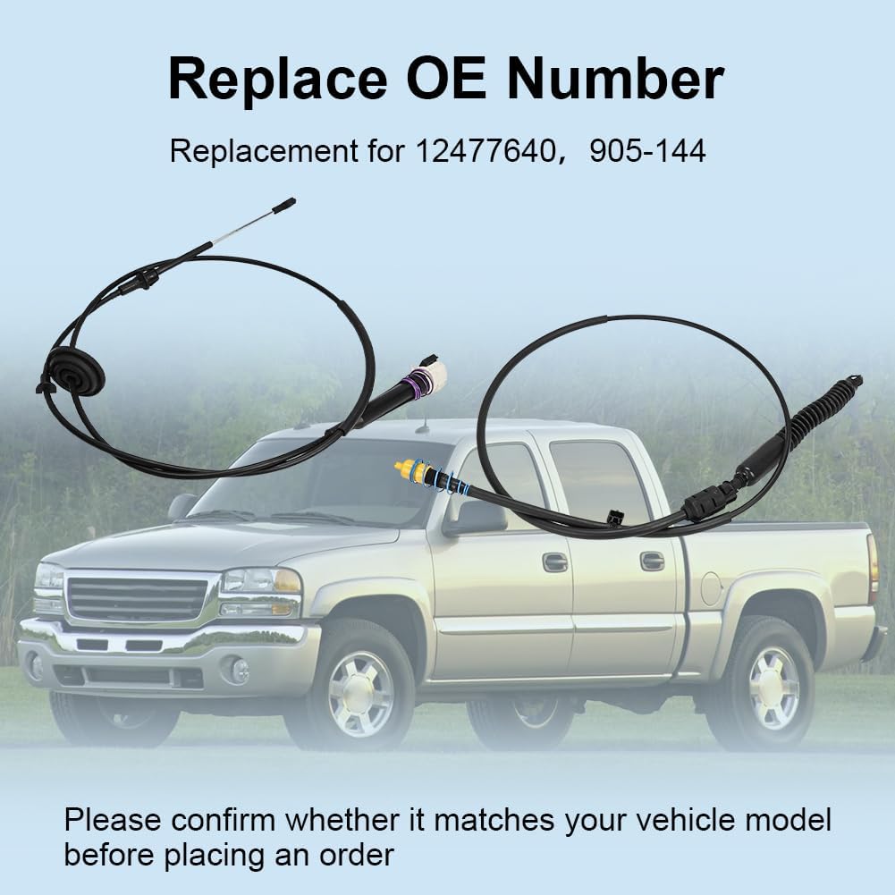 Gear Shifter Cable Replacement for 12477640 Compatible with Chevy Silverado GMC Sierra 1500 2500 3500 Classic 1999-2007 Automatic Transmission Gearshift Control Cable 2 PCS