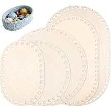 5 Pcs Wooden Basket Bottom for Crocheting, 5 Sizes Wooden Round Oval Blank Solid Crochet Basket Base for DIY Basket - Weaving Supplies, Home Decoration