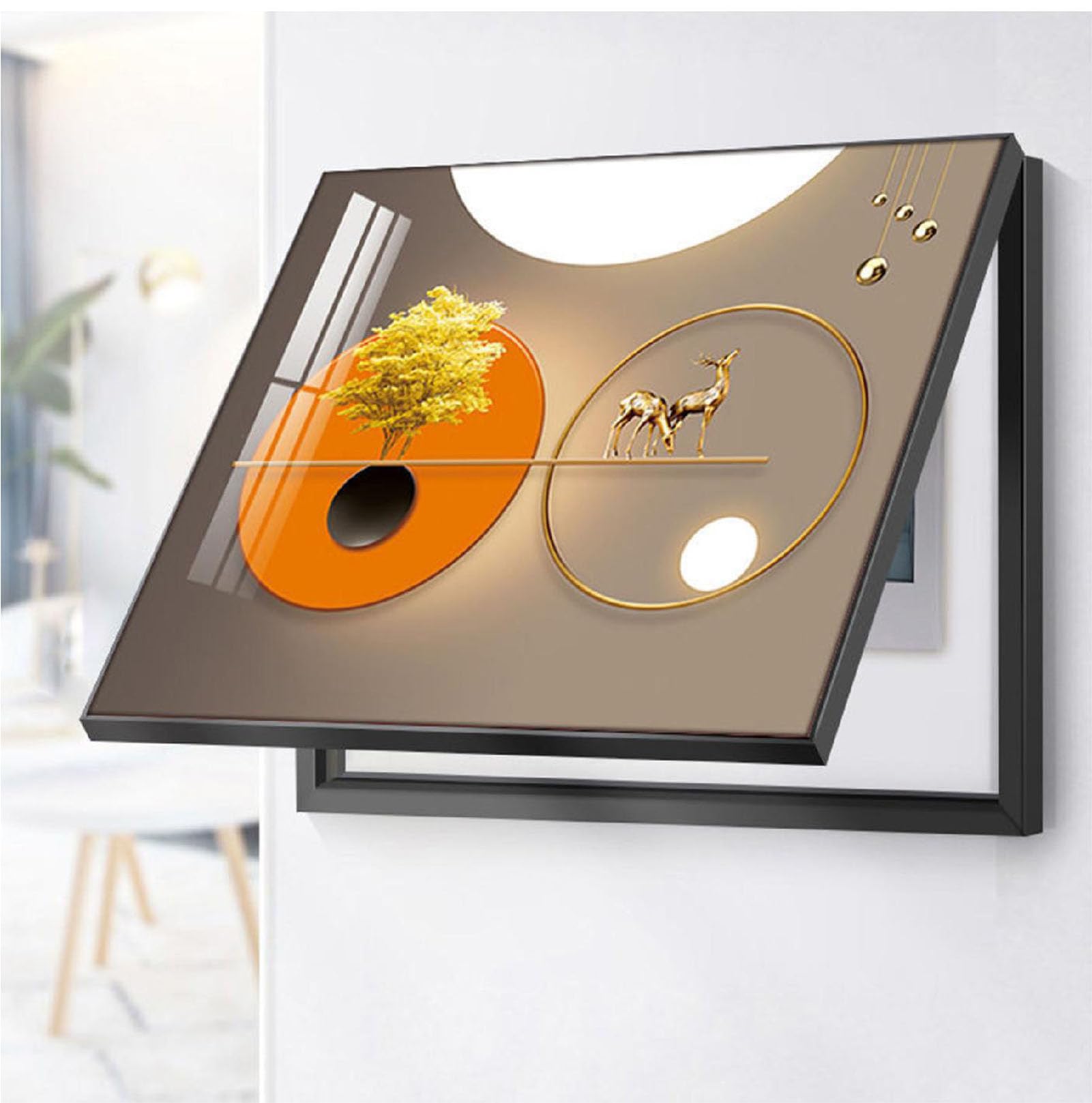 014,40 * 30cm, Quadro Elettrico Decorativo per Quadro Elettrico, Quadro di Distribuzione Schermato Senza Perforazione,Quadro di Sospensione per Soggiorno