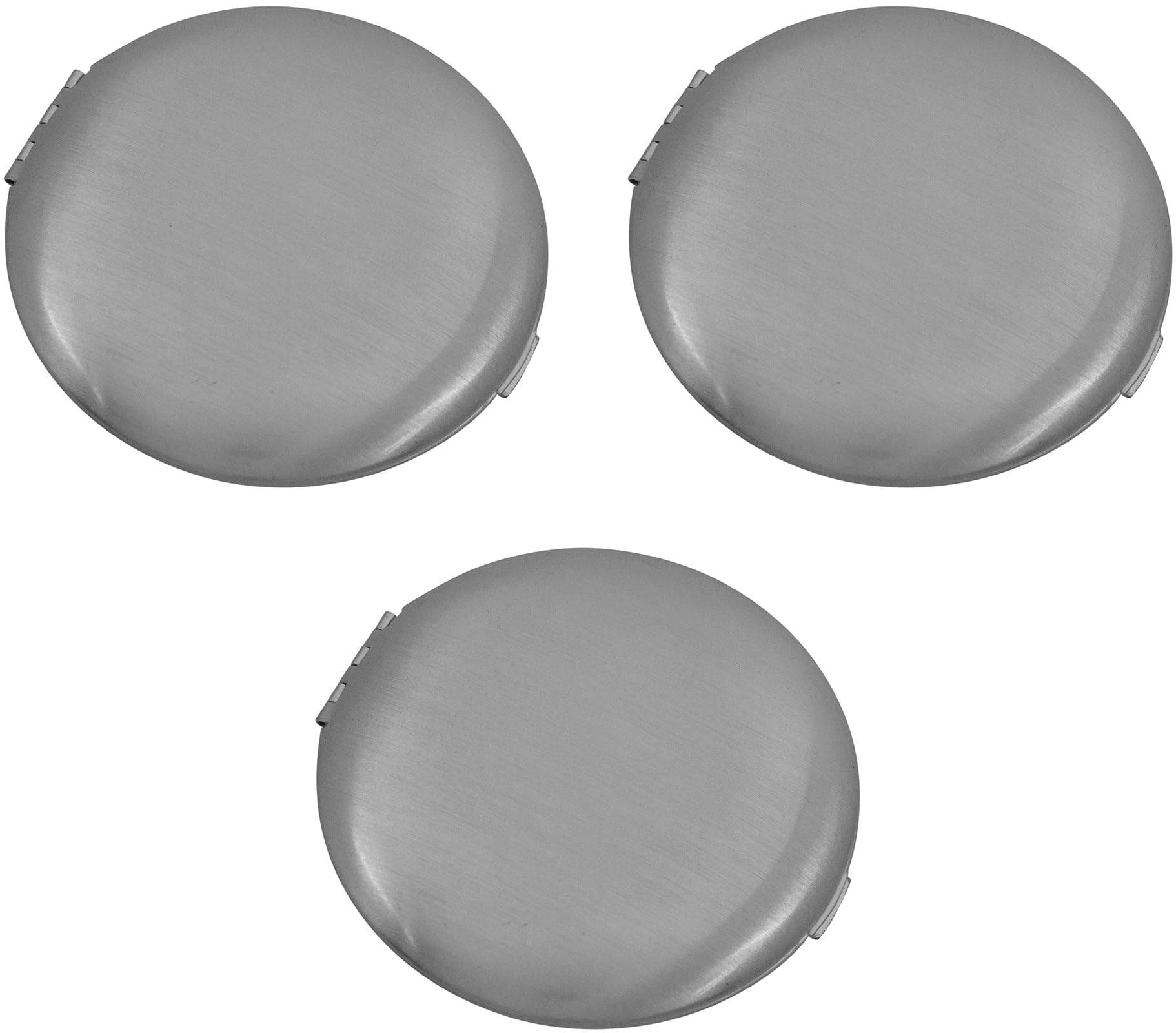Stephanie Imports Set of 3 Double Sided Magnifying Compact Mirrors with Brushed Metal Finish (Silver, Round)
