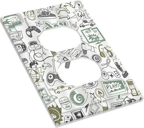 Vista 494 de Cubiertas decorativas de salida de estrella de mar playera, tablero de madera azul de concha de mar de 1 banda, decoración individual GFCI, placa