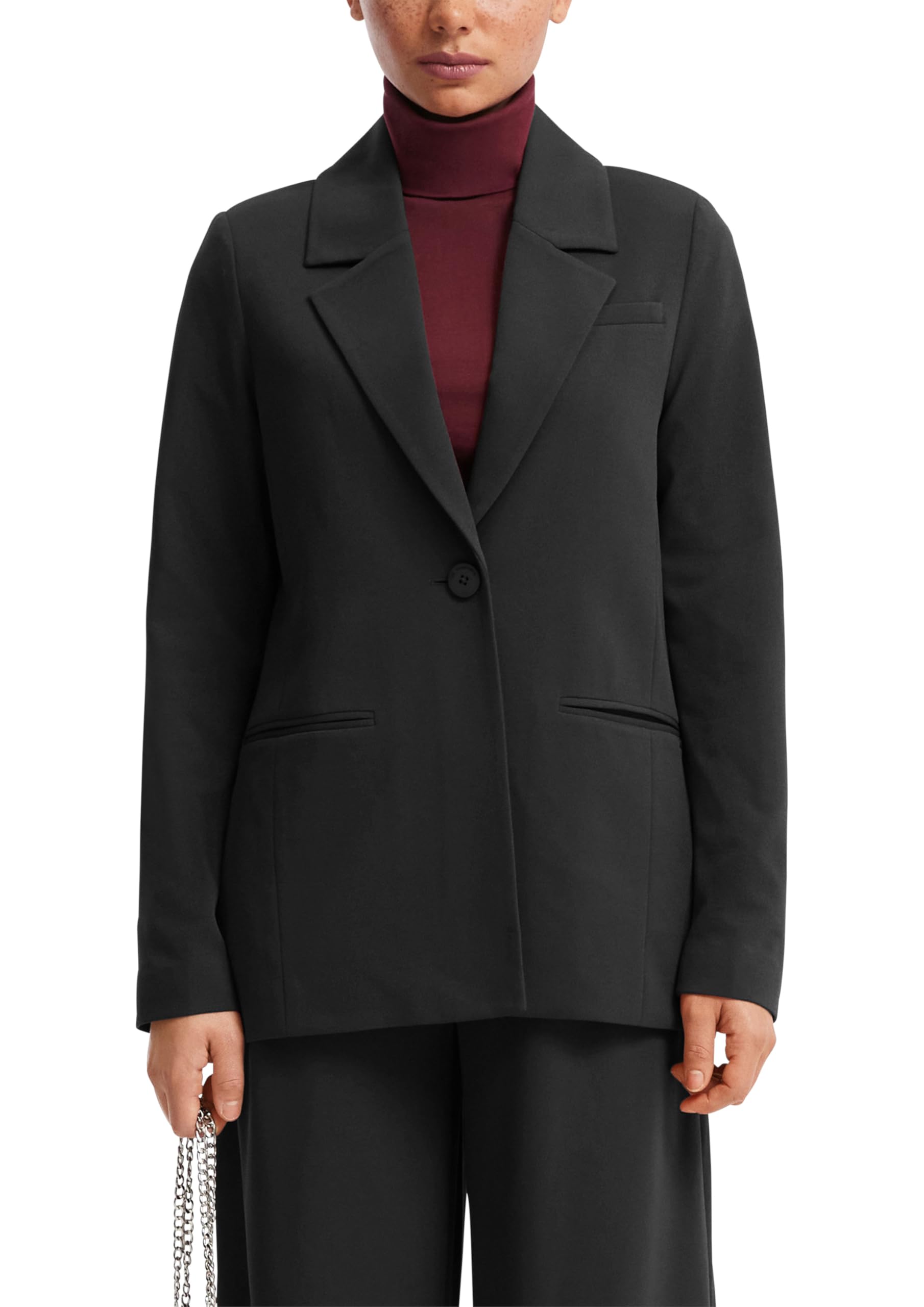 QS Blazer mit Reverskragen aus Interlockjersey