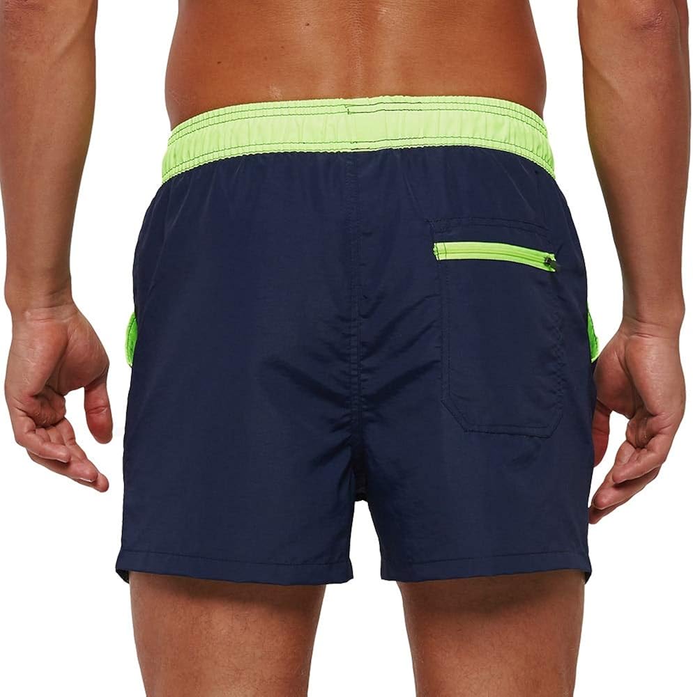 Pioneer Camp Men's Swim Trunks with Back Zipper Pockets and Mesh Lining Quick Dry Athletic Swimwear Shorts Bathing Suit: Clothing