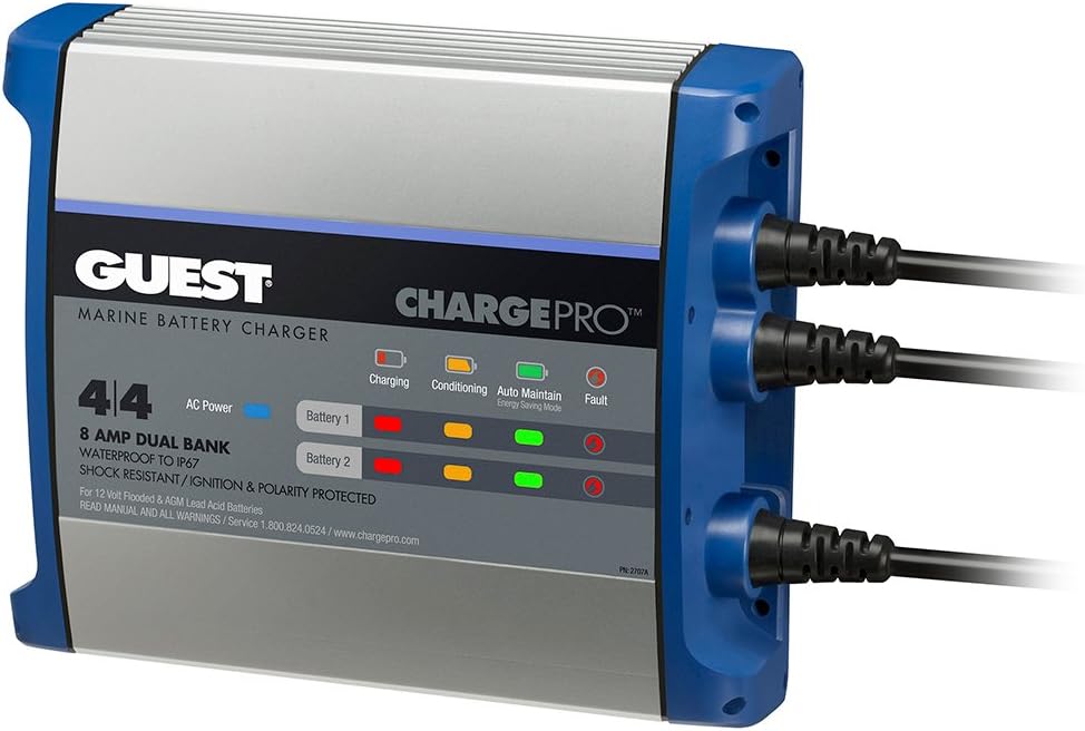Guest 2707A Guest On-Board Battery Charger 8A / 12V, 2 Bank, 120V Input