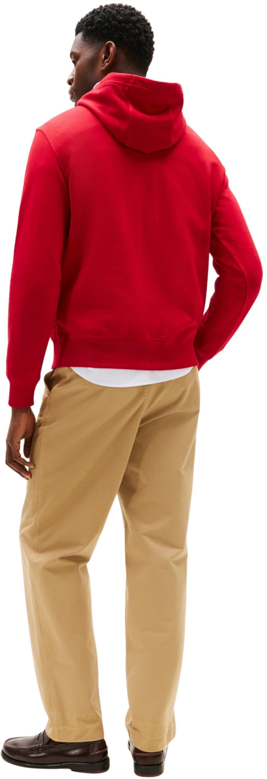 Tommy Hilfiger Men’s Ithaca Flag Cotton Hoodie, Multicolor (Medium Red), L