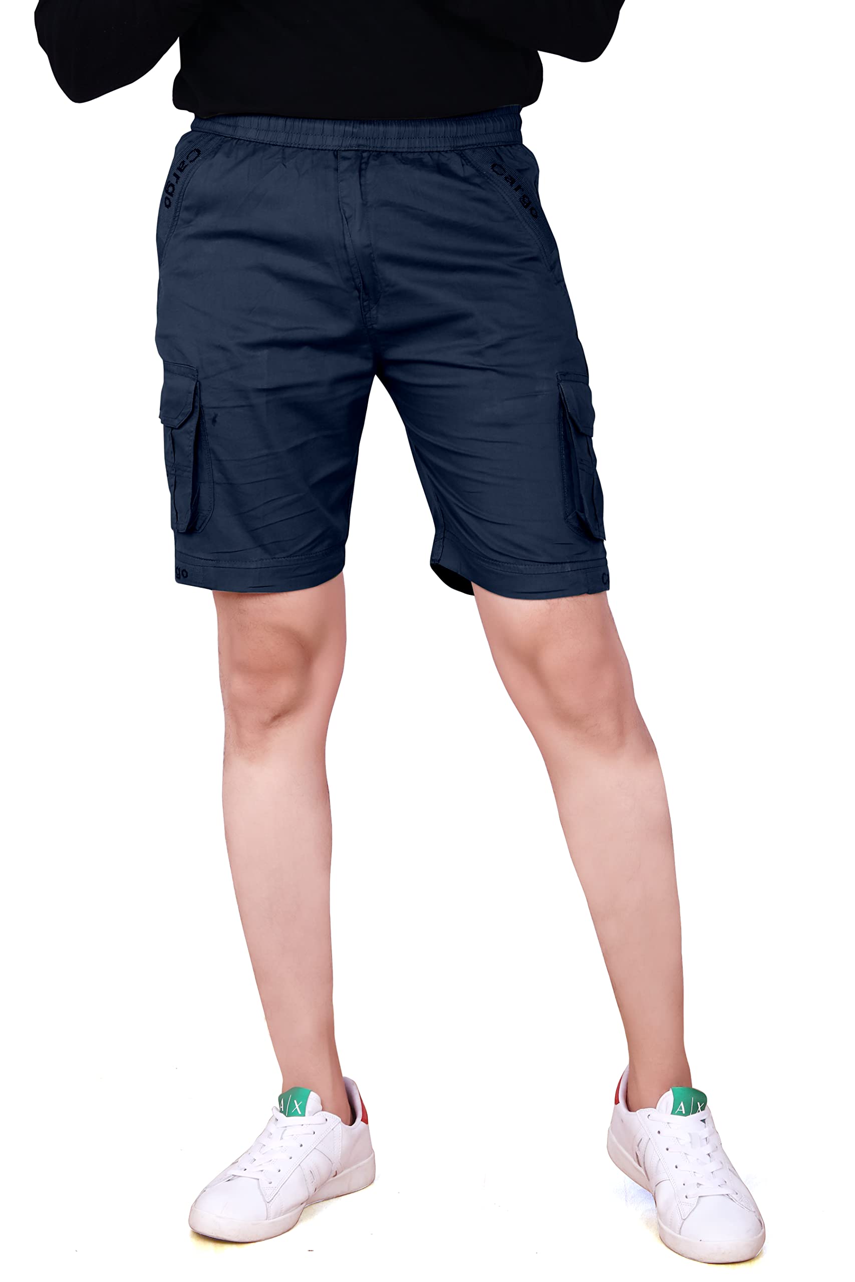 Cotton Regular fit Classic Cargo Shorts for Men's-image-28