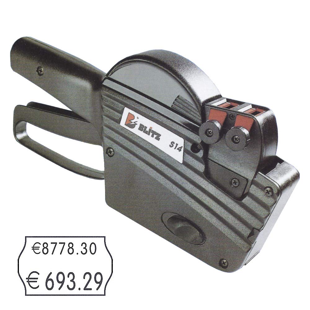 gebar - Auszeichner Set65 mit Blitz S14 Preisauszeichner für Etiketten 26x16 mm plus 1 Farbrolle