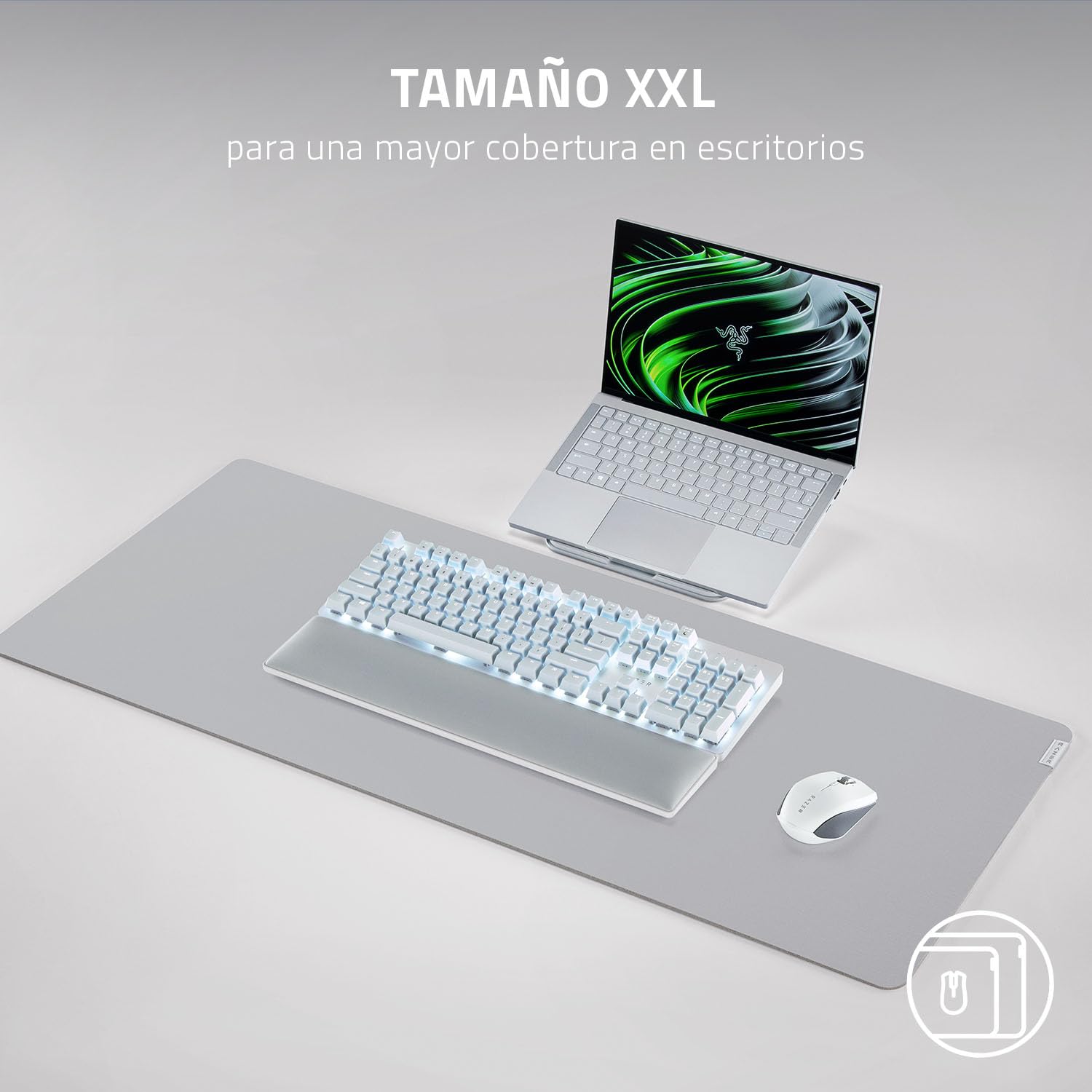 Razer Pro Glide XXL - Alfombrilla de ratón suave para la comodidad y la productividad en la oficina (superficie texturizada y antideslizante) Mercury