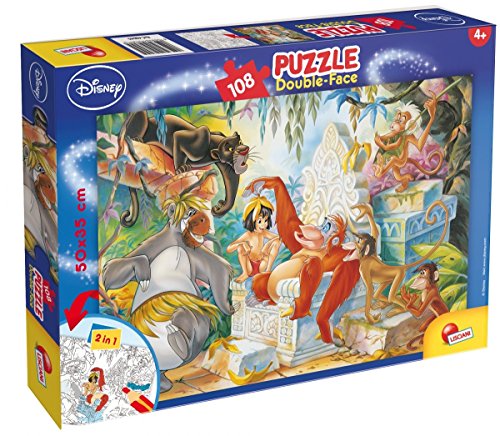 Liscianigiochi Puzzle para niños de 108 piezas 2 en 1, Doble Cara con reverso para colorear -...