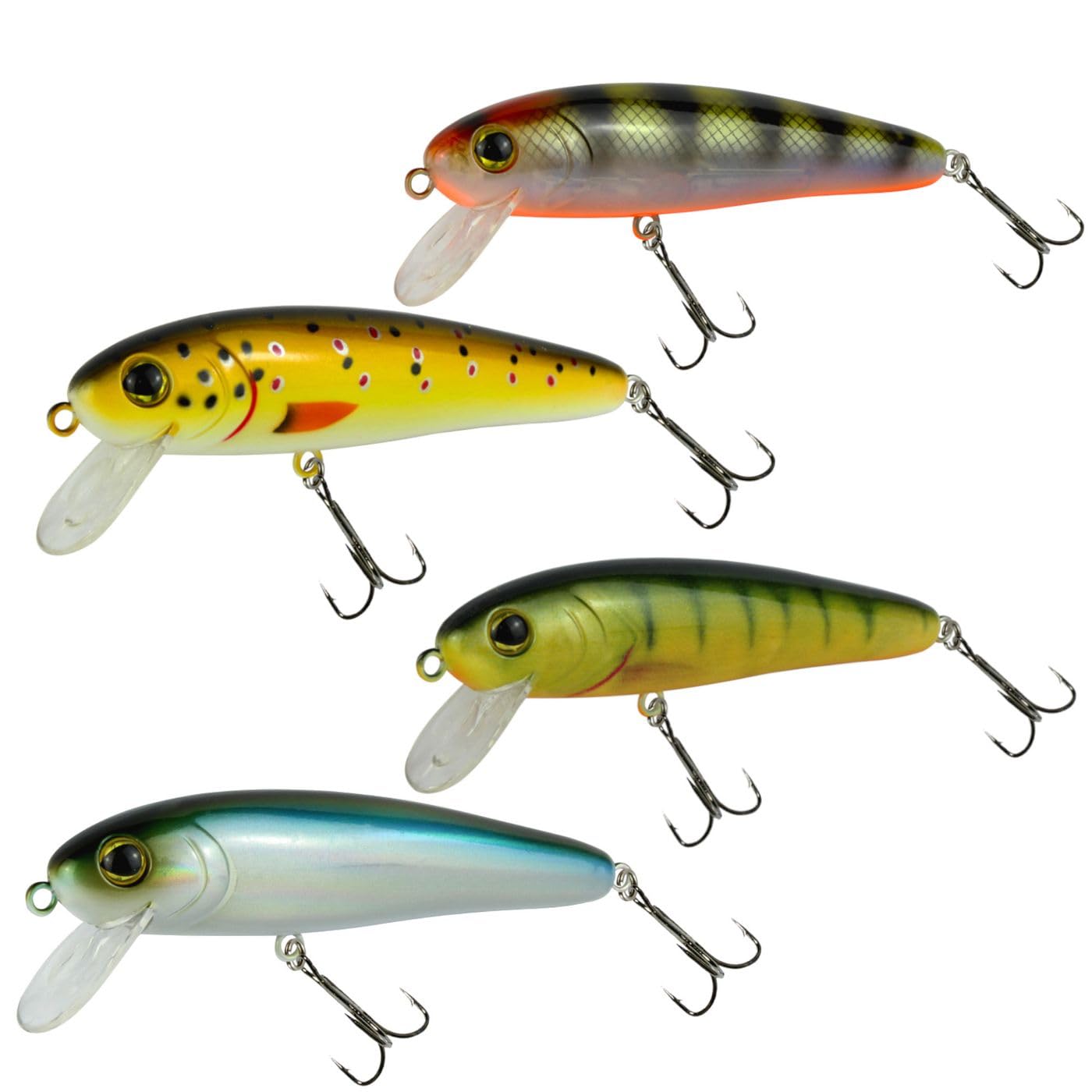 4 Seika Pro Wobbler Akita 11cm 32g - Kunstköder Set zum Zanderangeln, Welsangeln & Hechtangeln, Wobbler zum Twitchen, Hardbaits