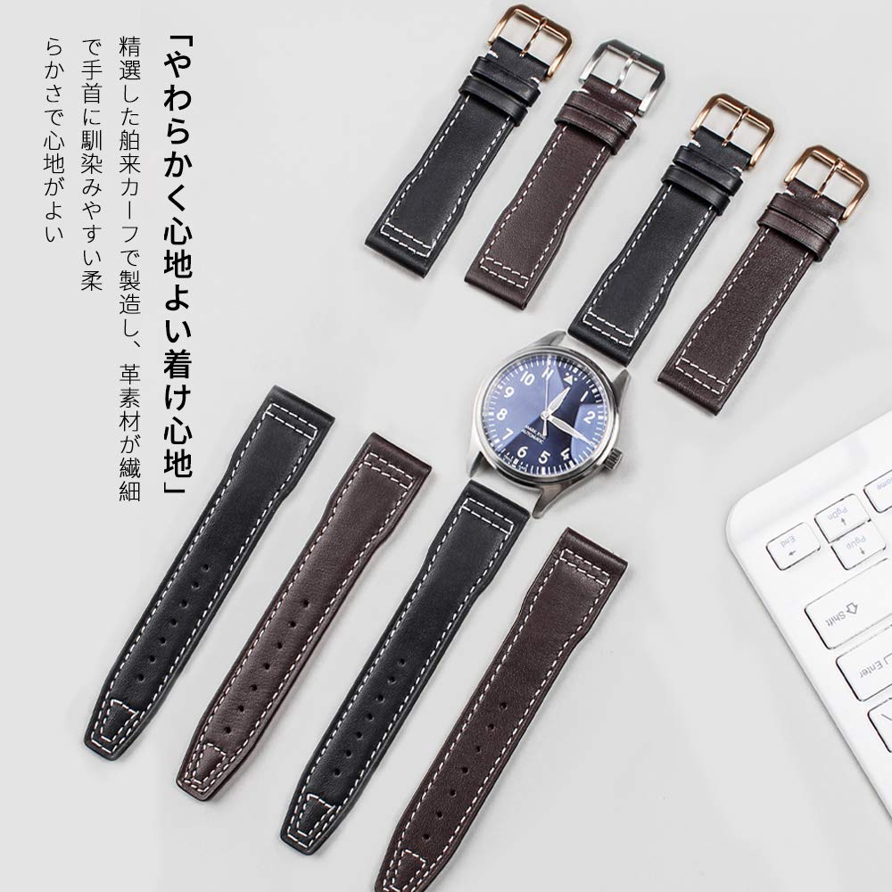 最終価格IWC純正 マーク18ファブリックストラップ替えベルトマークXVIII用 Amazon.co.jp: [SEUER＼時仕] 時計バンド牛革 の間 IWC