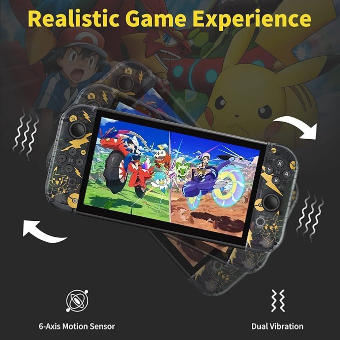 Image of Controller Compatible with Nintendo Switch /Lite /OLED,Replacement for Switch Joy Pad,Wireless Controllers Support Dual Vibration /Wake-up /Motion Control