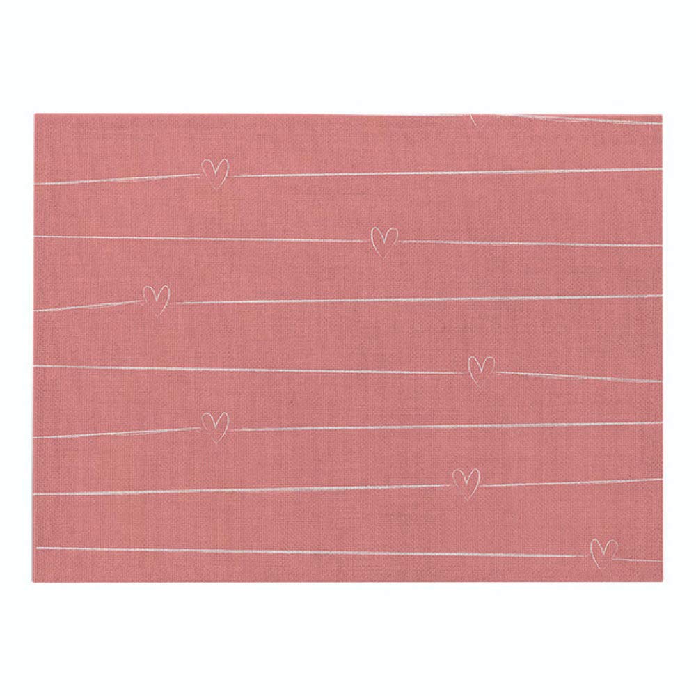 Lonfenner Table Mat,Placemat Cotton Pink Stripe Linen Upholstered Placemat Printed Table Mat Coaster Non-Slip Anti-Slip Washable Hotel Restaurant Kitchen Fashion Placemat[6PCS]