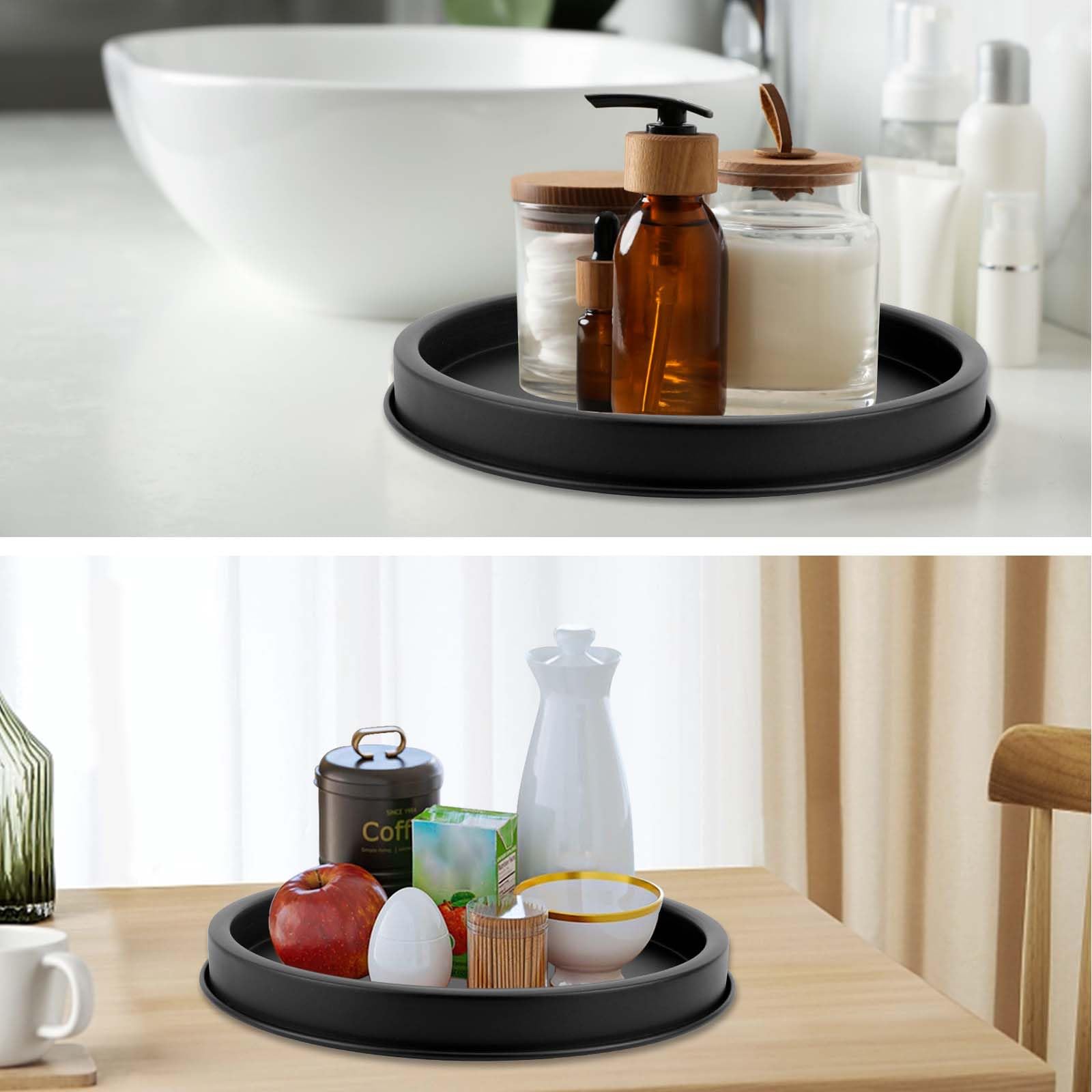 2 Vassoi Portaoggetti Da Bagno In Resina - 20x10cm, Nero, Per Sapone, Candele, Profumi, Gioielli - Foto 5