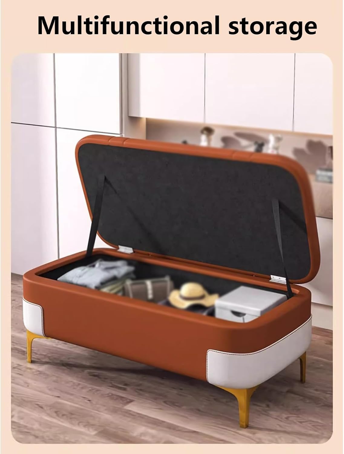 raku.です Xiraivke 収納スツール長いソファスツール家庭用ドア靴スツール