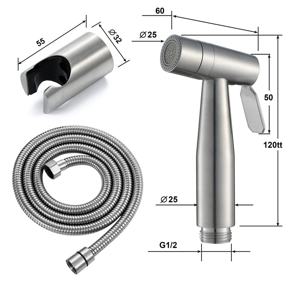 Rubinetti, Set Doccia con doccetta a Due funzioni, Kit doccetta per WC in ABS, doccetta per Rubinetto per Bagno