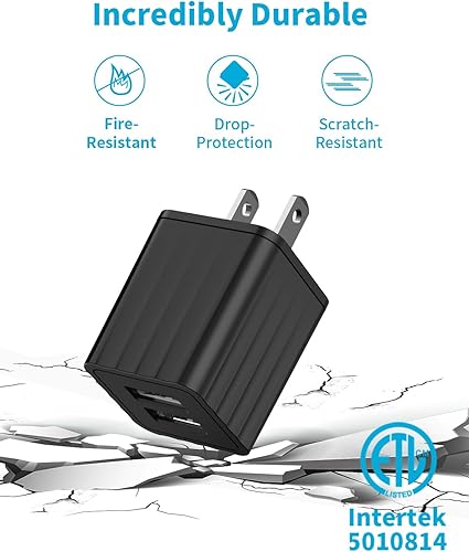 Miniatura 7 de Cargador de pared USB, paquete de 4 unidades de 2.1A5V de doble puerto USB adaptador de corriente de cubo USB caja de enchufe para iPhone 15 14 13