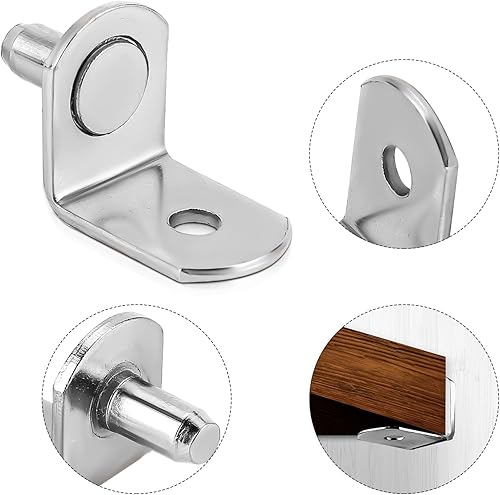 Miniatura 4 de 30 clavijas de estante en forma de L de 0.24 pulgadas con agujeros, pasadores de estante de metal de alta calidad para estantes, armarios,