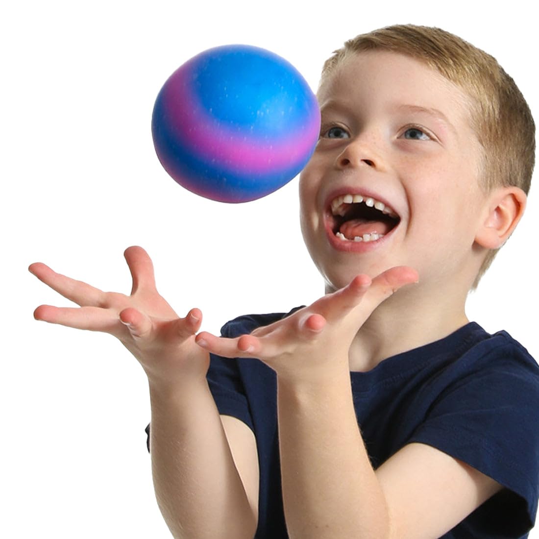 Galaxy Stress Ball - Pack of 6 - 10cm Two-Tone Squishy Stress Ball - Kids Squishy Fun Christmas Stocking Filler Childs Party Bag Fidget Games