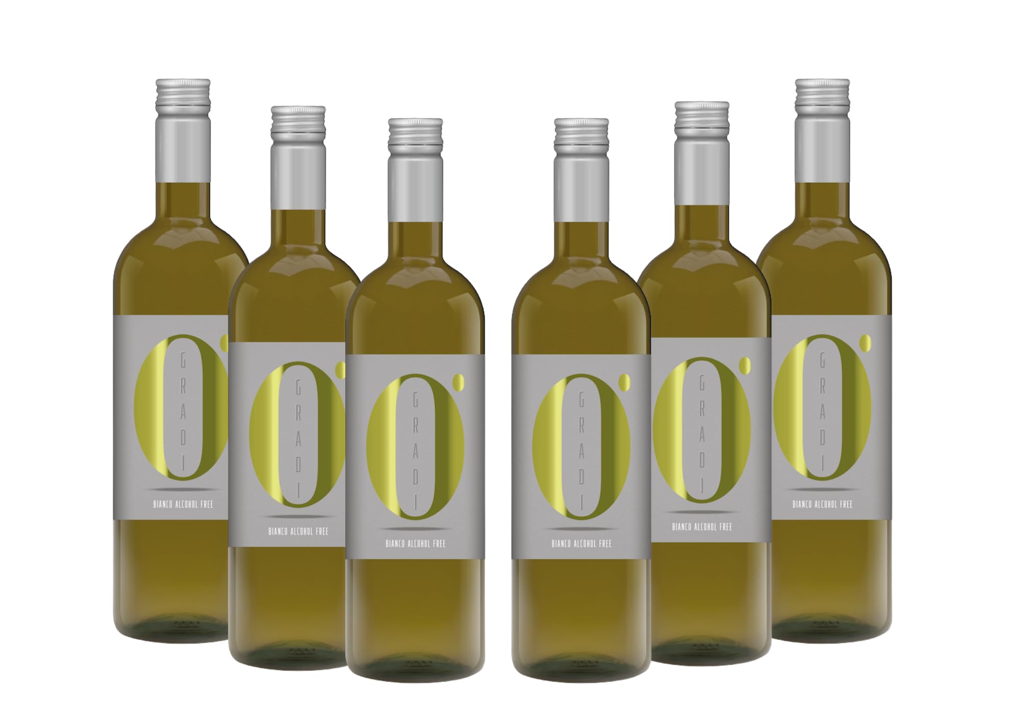 ZEROGRADI Bianco Dry Analcolico 0.0% - 6 Bottiglie da 750ml Alcool Free