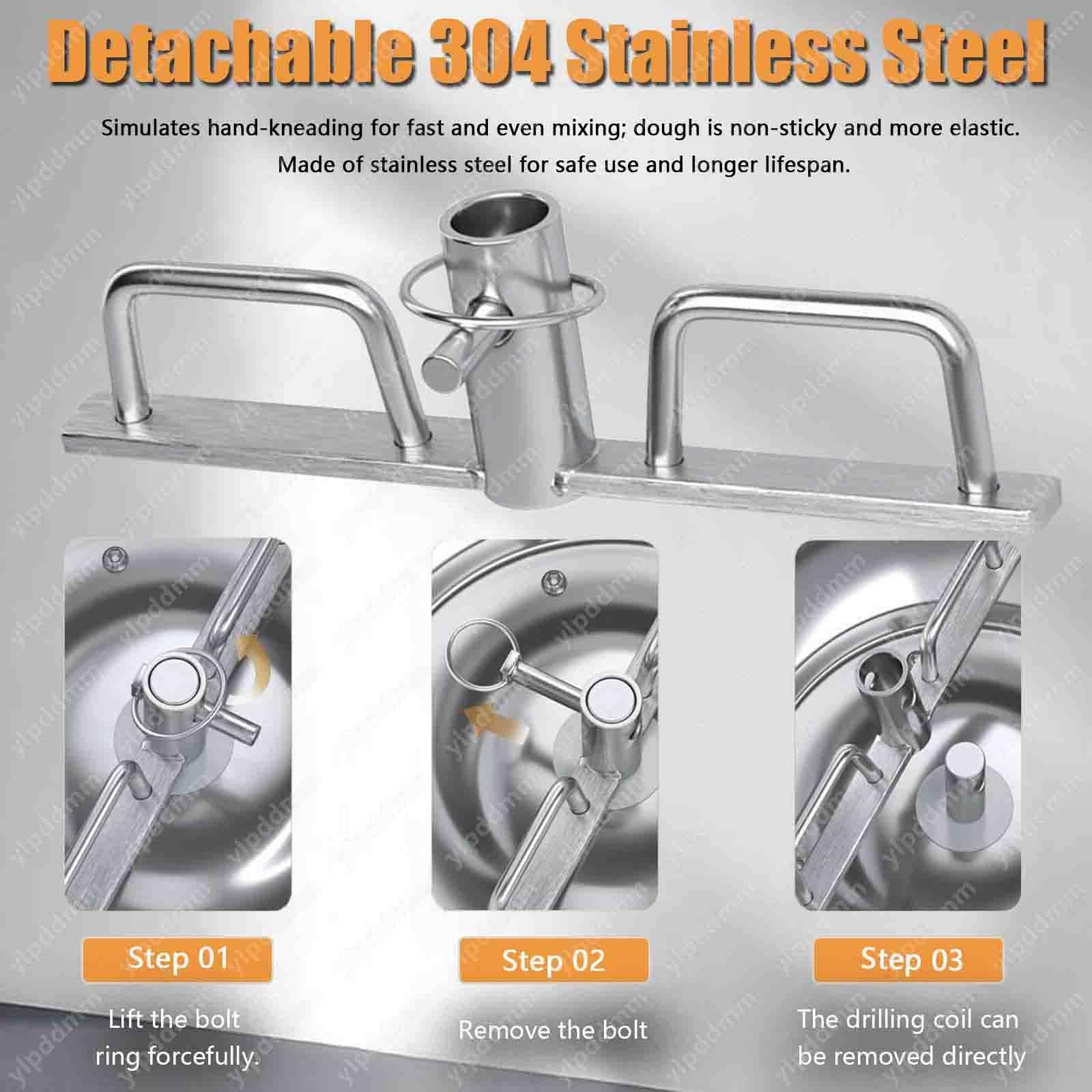 Miscelatore Di Pasta Commerciale, Impastatrice Professionale per Farina 8KG | impastatrice a Spirale Elettrica da 1400 Giri/Min, con timer per ristoranti, pizzerie e panetterie