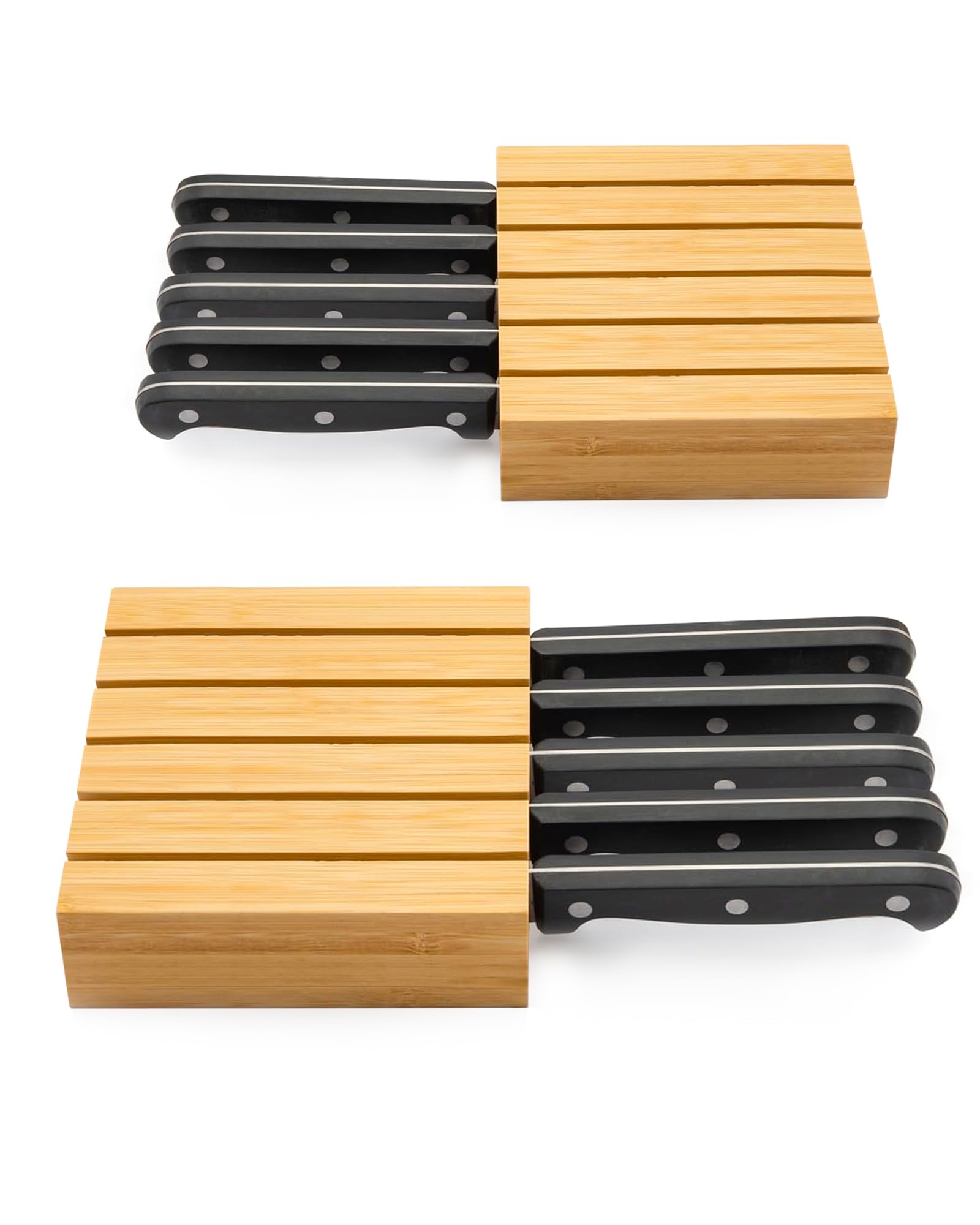 Joseph Joseph DrawerStore Portacortelli da Cassetto, Organizer per Coltelli, Contiene Fino a 9 Coltelli, Organizzazione Cucina, Bambu