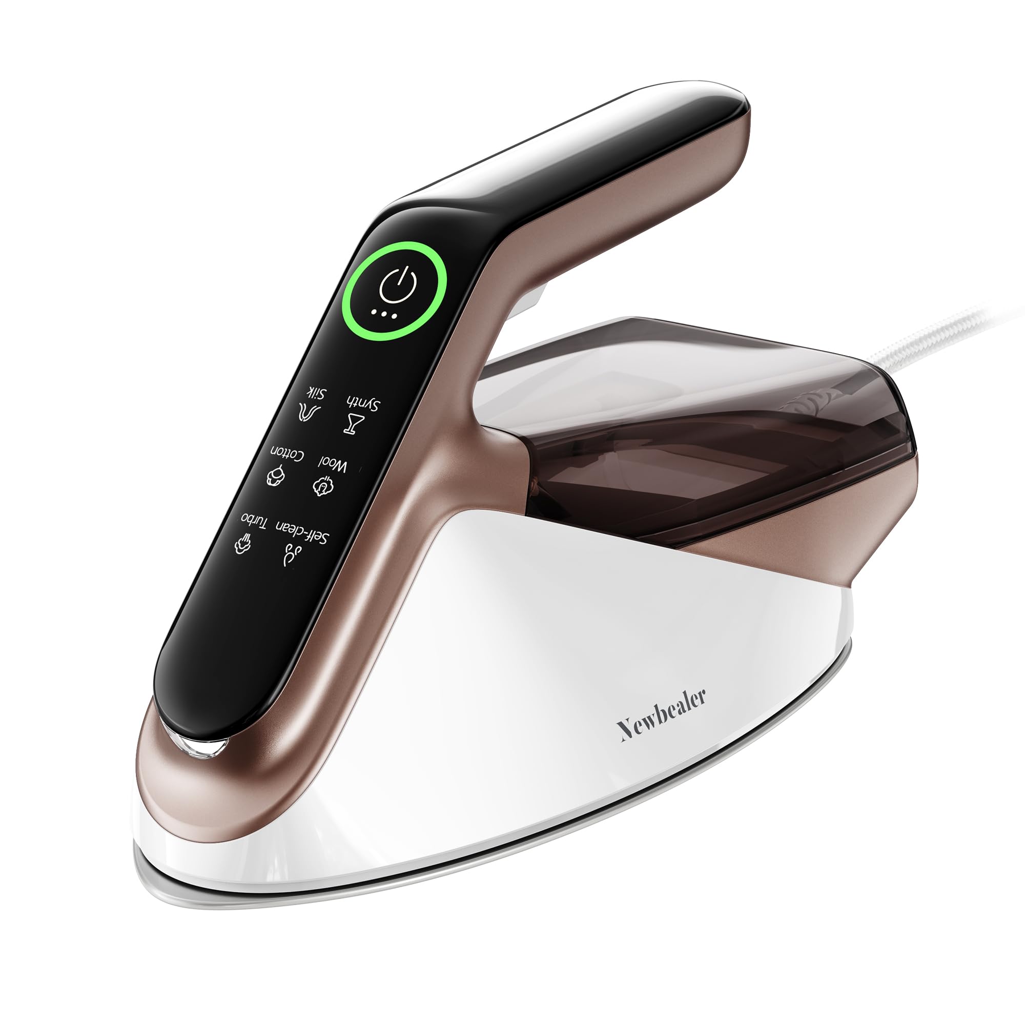 Photo 1 of Newbealer Steam Generator Iron, 1500W Turbo Steamer for Clothes, 2 Bar Pressure Clothes Iron, 4 Steam & 4 Dry Heat Modes, Fast Heat-Up, 350ml Detachable Tank, Auto-Off, Self-Cleaning (Gold)