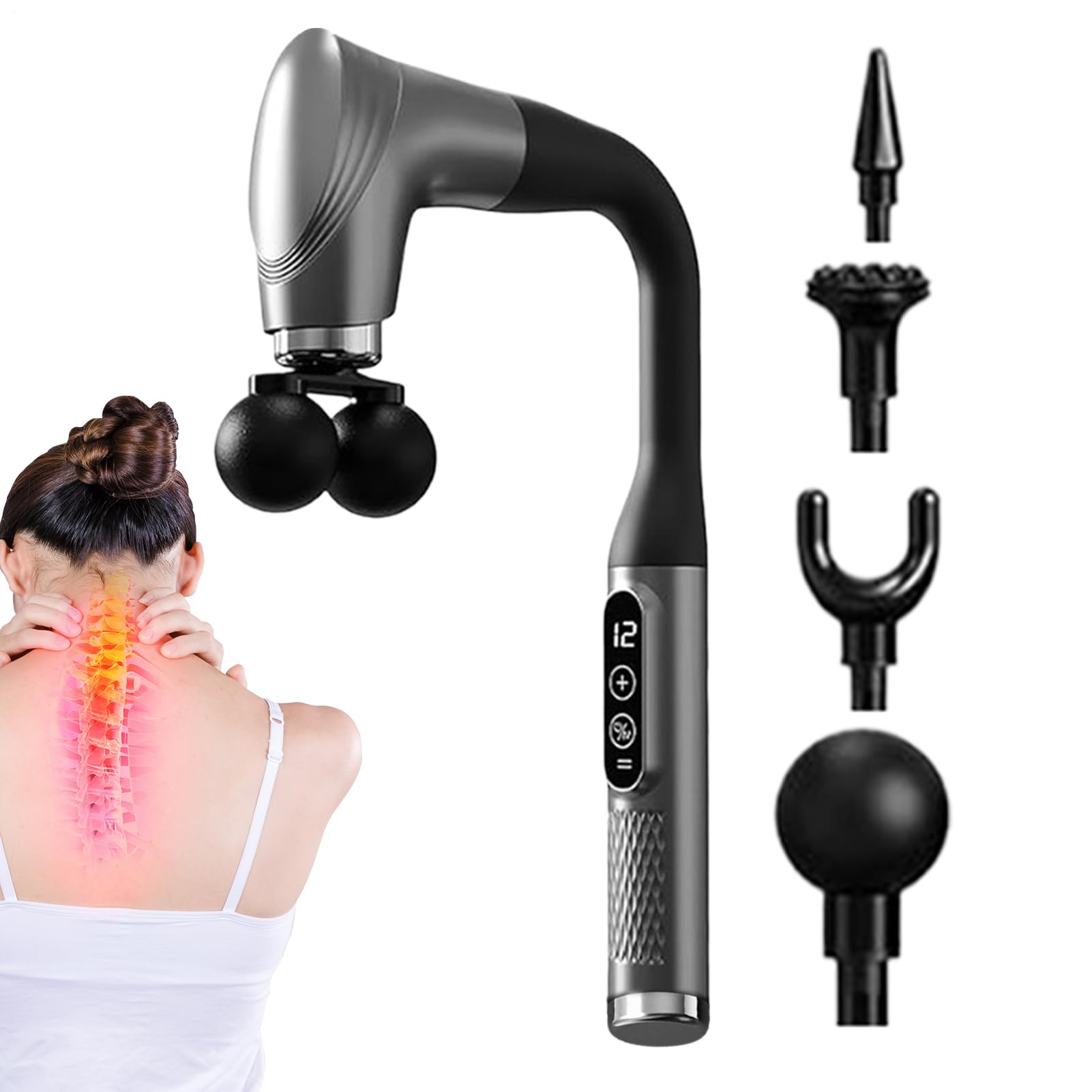 Masajeador de Espalda con Calor Estimulador de calor para todo el cuerpo | de masaje inalámbrico con mango extensible Para Hombres Mujeres Mamá Papá Esposo Cuello Hombros Lumbar