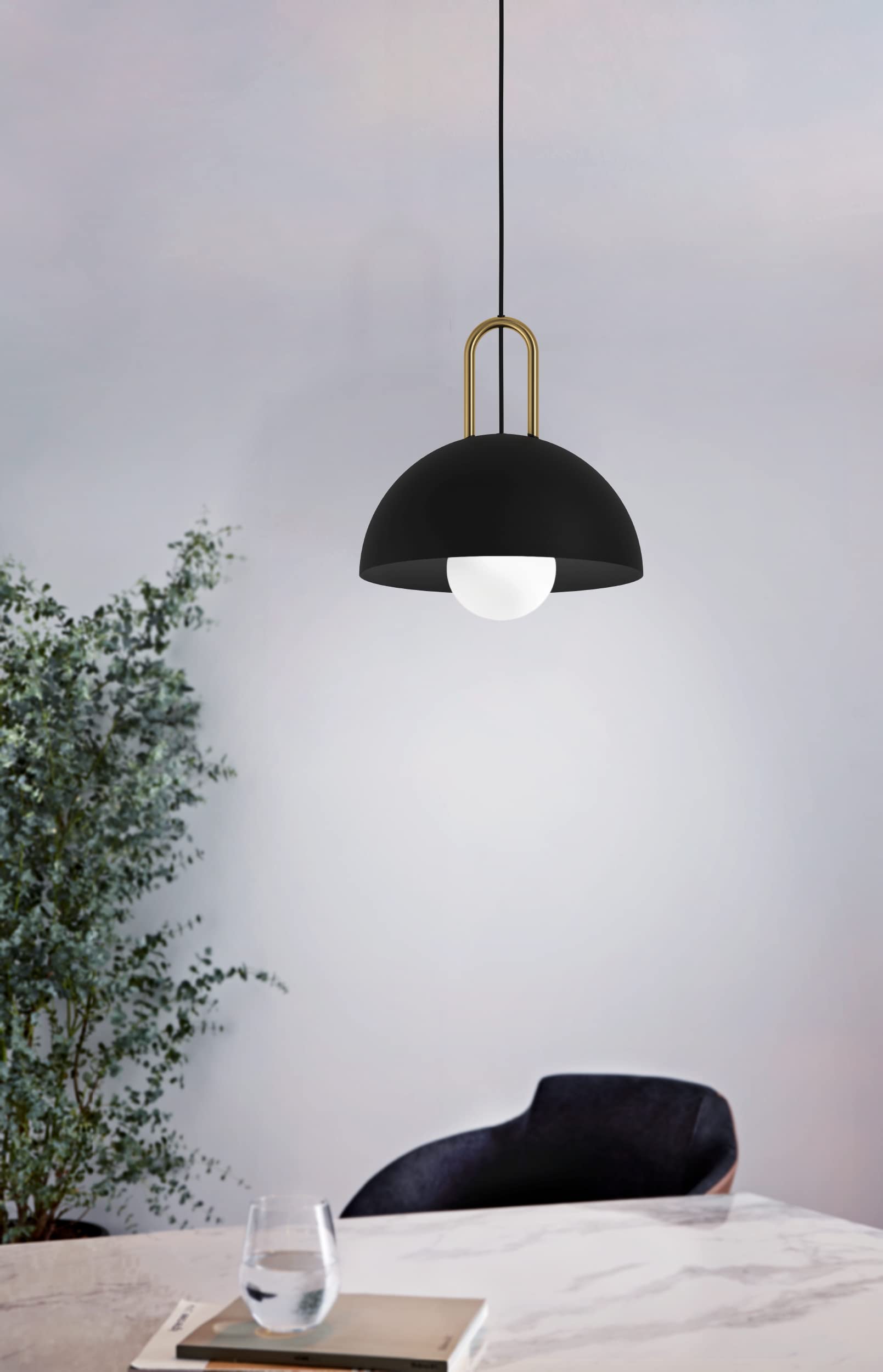 EGLO Pendelleuchte Calmanera – Hängeleuchte In Schwarz & Messing, 110 Cm, E27, Dimmbar