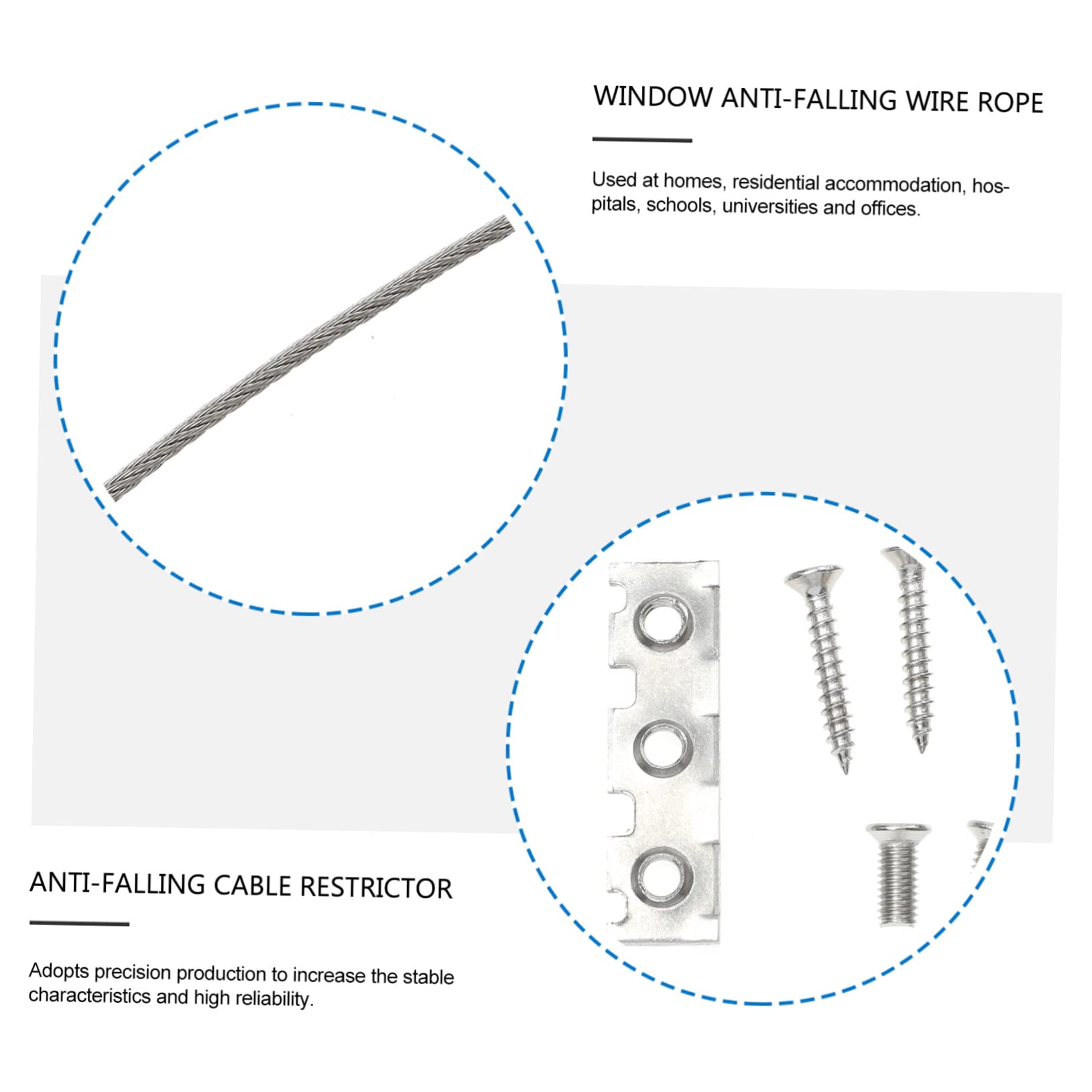 SEWACC Stainless Steel Window Falling Straps Child Proofing Metal Restrictor for Safety