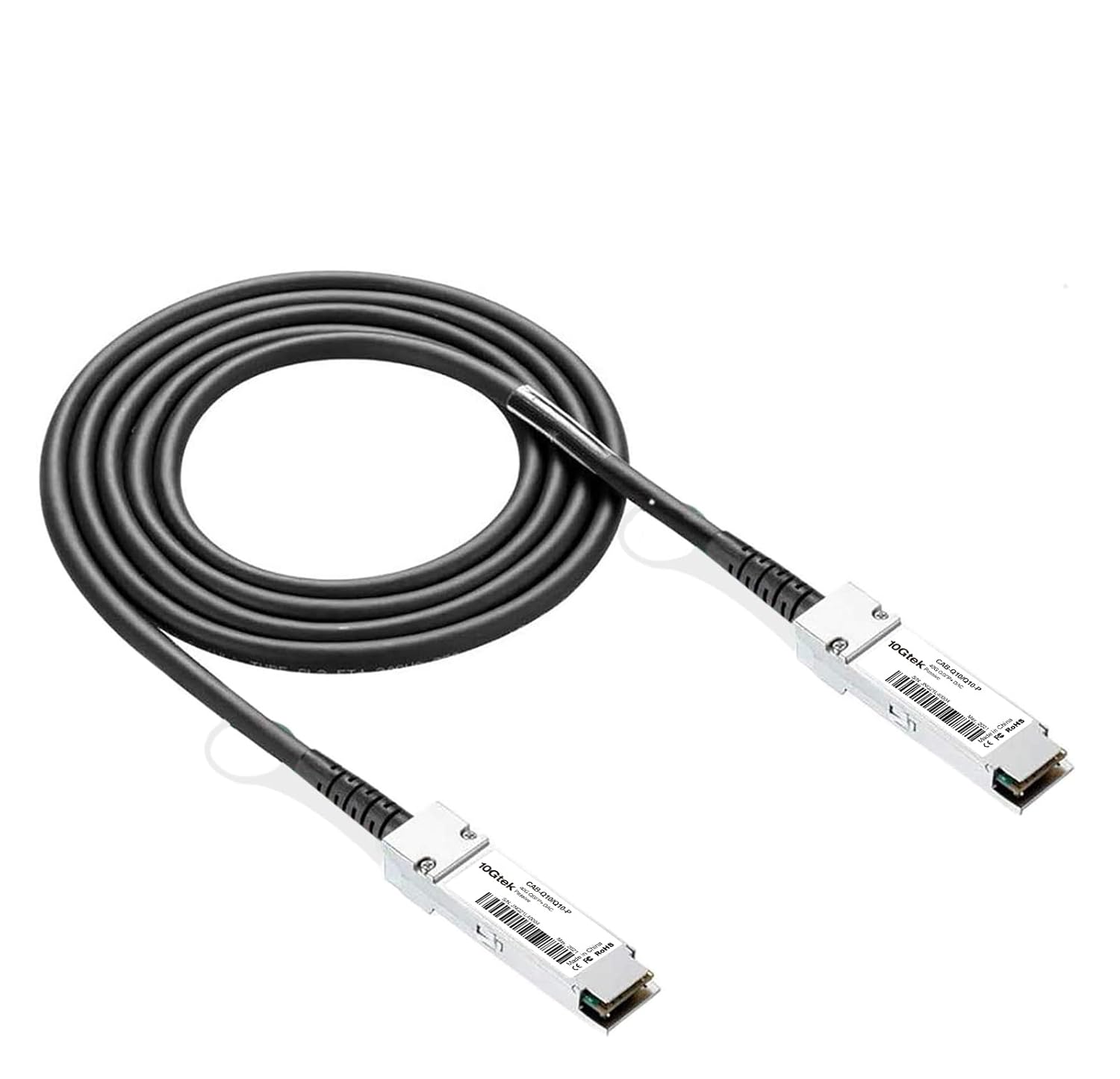 10Gtek 40G QSFP+ DAC Cable - 40GBASE-CR4 Passive Direct Attach Copper Twinax QSFP Cable for Cisco QSFP-H40G-CU2M, Meraki MA-CBL-40G-2M, Supermicro, Mikrotik, Open Switch Devices, 2-Meter(6.6ft)