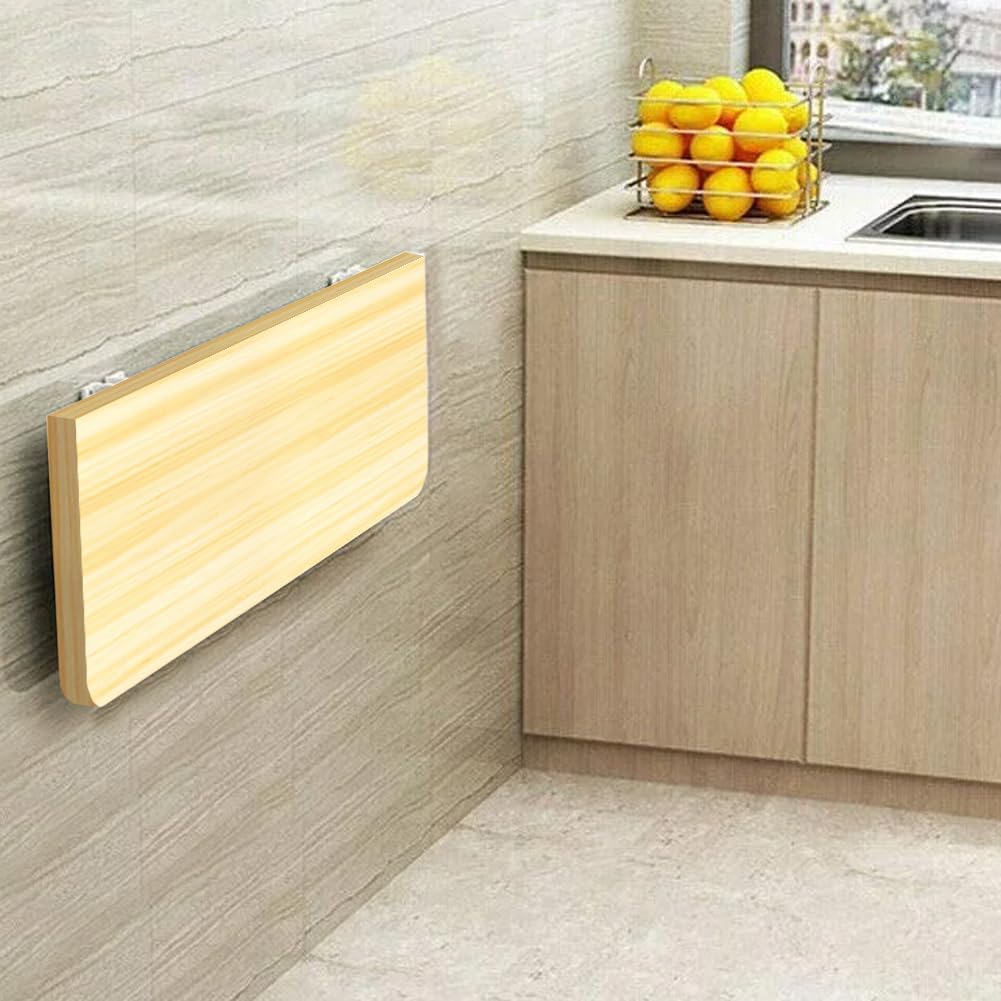 Shally Dogan Mesa de Pared Plegable 80 x 60 cm de Madera, estantería de Pared Plegable, Ahorra Espacio, versátil, Escritorio para Ordenador, Mesa de Comedor, salón, salón, baño, Cocina (Roble)