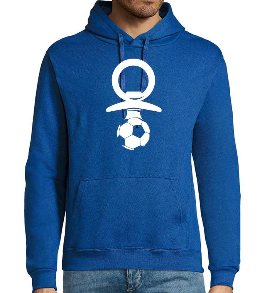 Piłka nożna smoczek, męska bluza z kapturem, niebieski Royal, 4XL